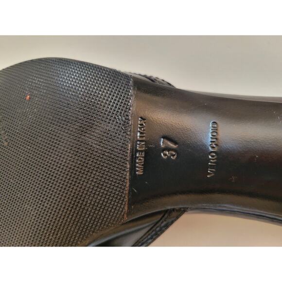 PRADA Vintage VTG black pointy pointed kitten heel mules 37 - Picture 5 of 12